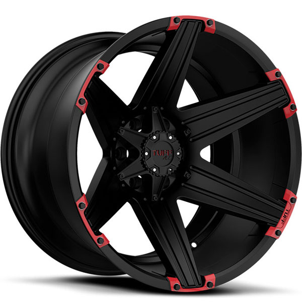 Tuff T12 Satin Black with Red Inserts