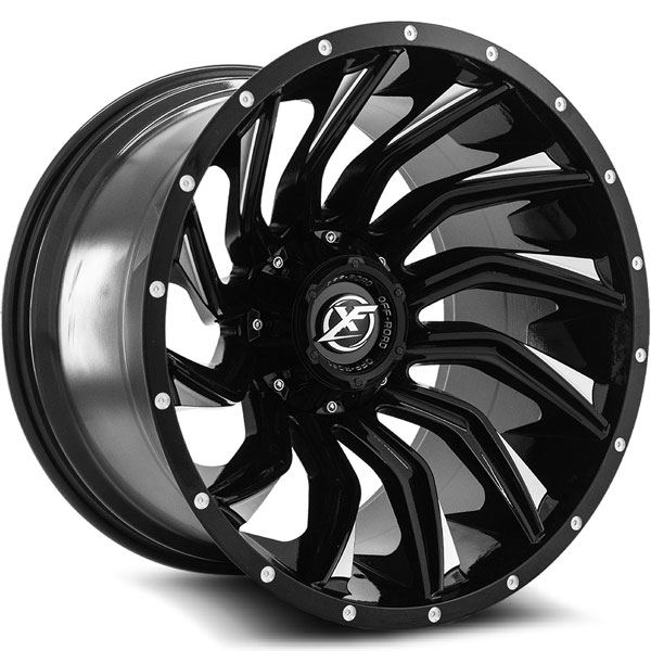 XF Off-Road XF-224 Gloss Black with Milled Spokes